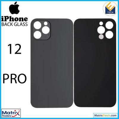 iPhone 12 Pro Back Glass With 3M Adhesive (No Logo Large Camera Hole) - Matrix Traders