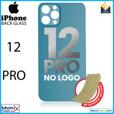 iPhone 12 Pro Back Glass With 3M Adhesive (Normal) - Matrix Traders