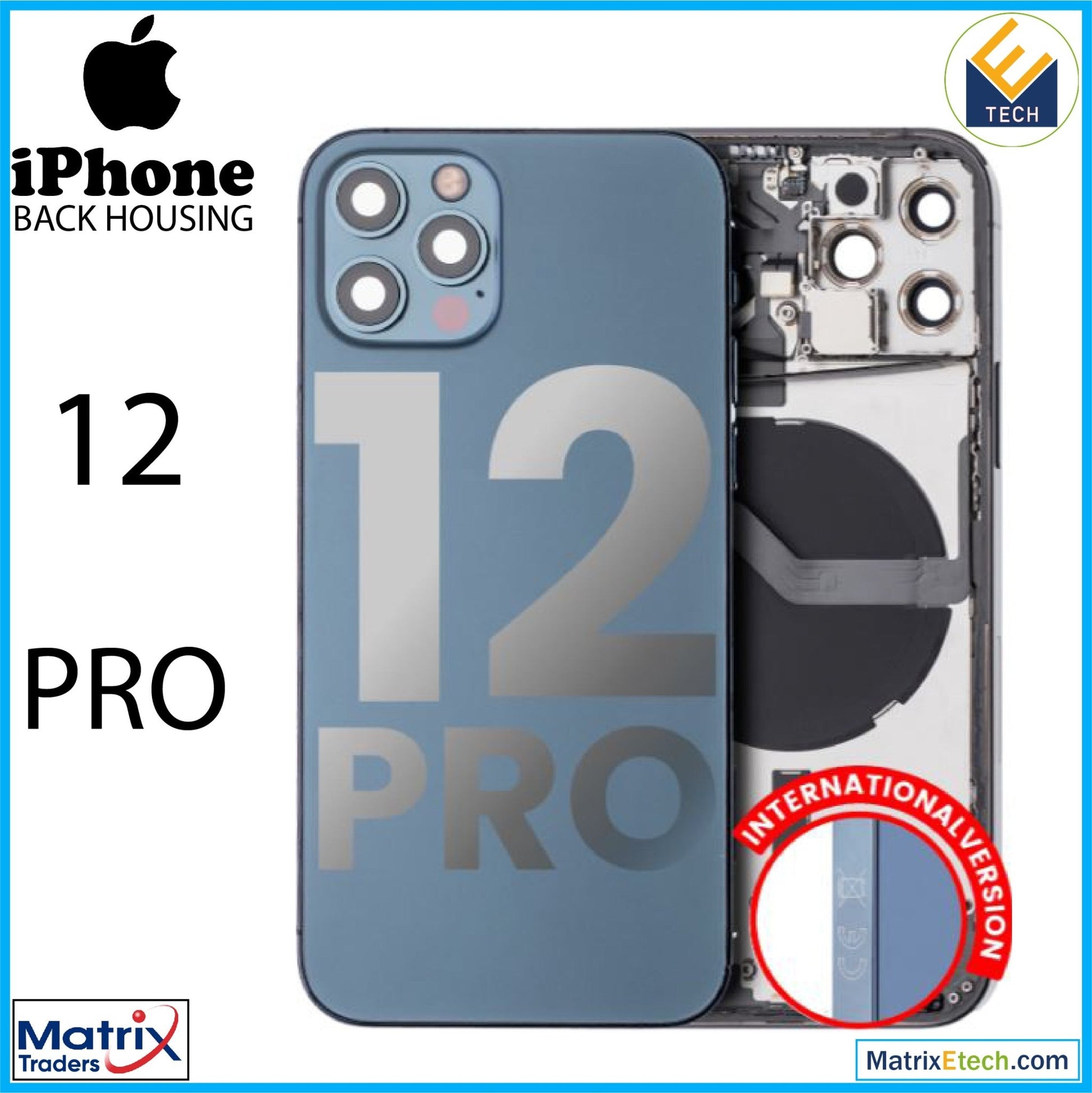 iPhone 12 Pro Back Housing W Small (International Version) - Matrix Traders