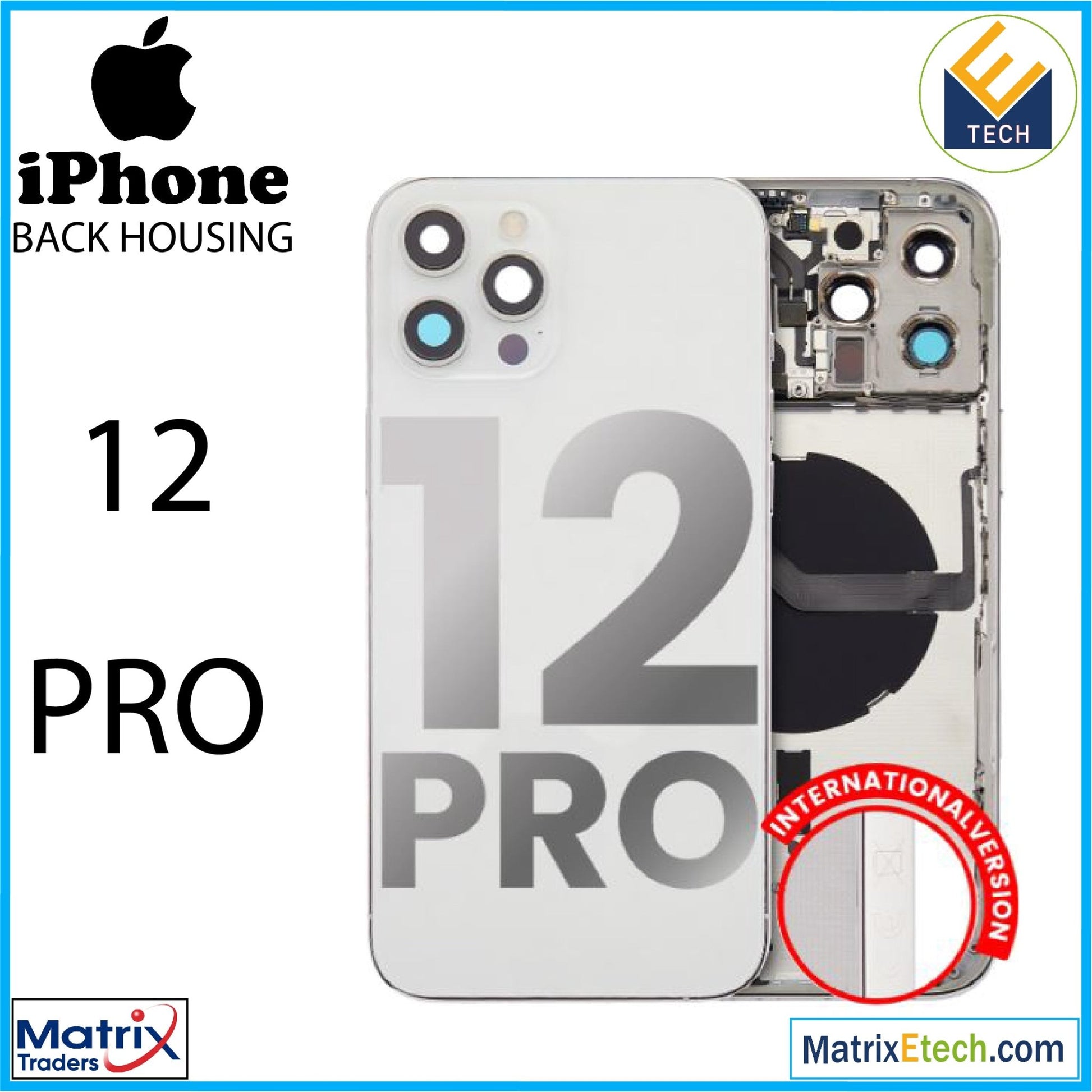 iPhone 12 Pro Back Housing W Small (International Version) - Matrix Traders