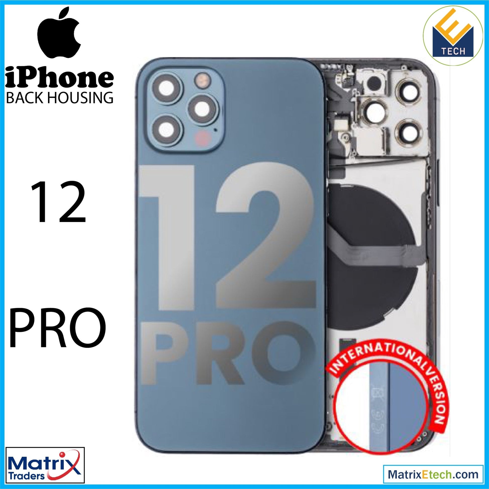 iPhone 12 Pro Back Housing W Small (International Version) - Matrix Traders