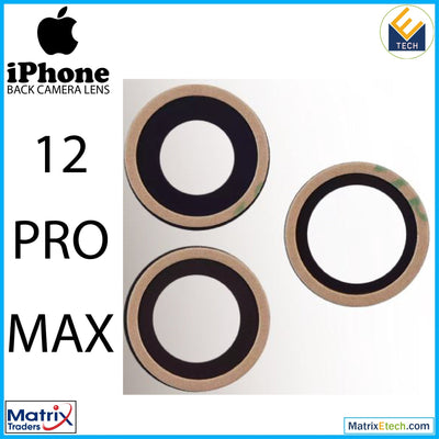 iPhone 12 Pro Max Back Camera Lens With Adhesive (3 Piece Set) (10 Pack) - Matrix Traders