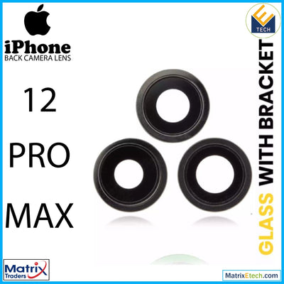 iPhone 12 Pro Max Back Camera Lens With Bracket & Bezel (3 Piece Set) - Matrix Traders