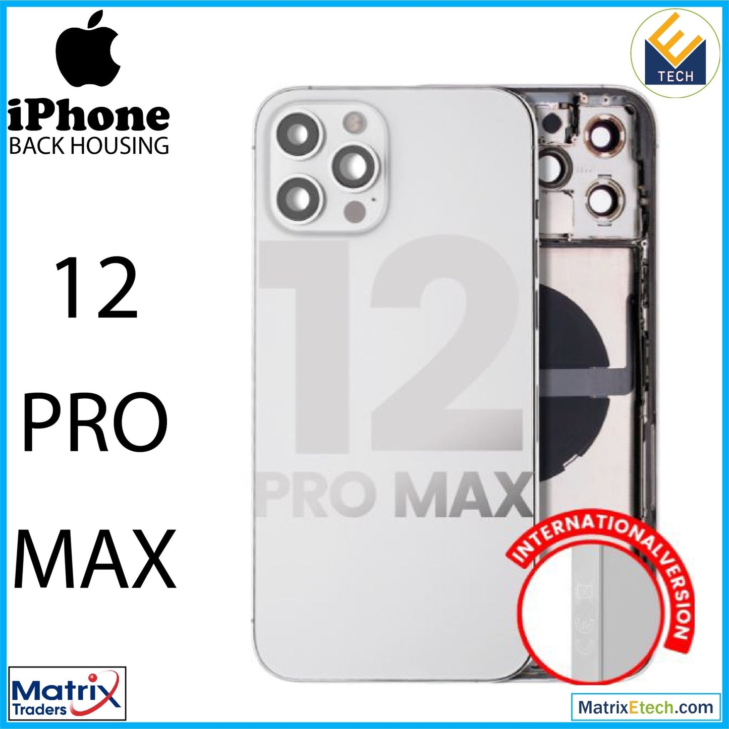 iPhone 12 Pro Max Back Housing W Small (International Version) - Matrix Traders