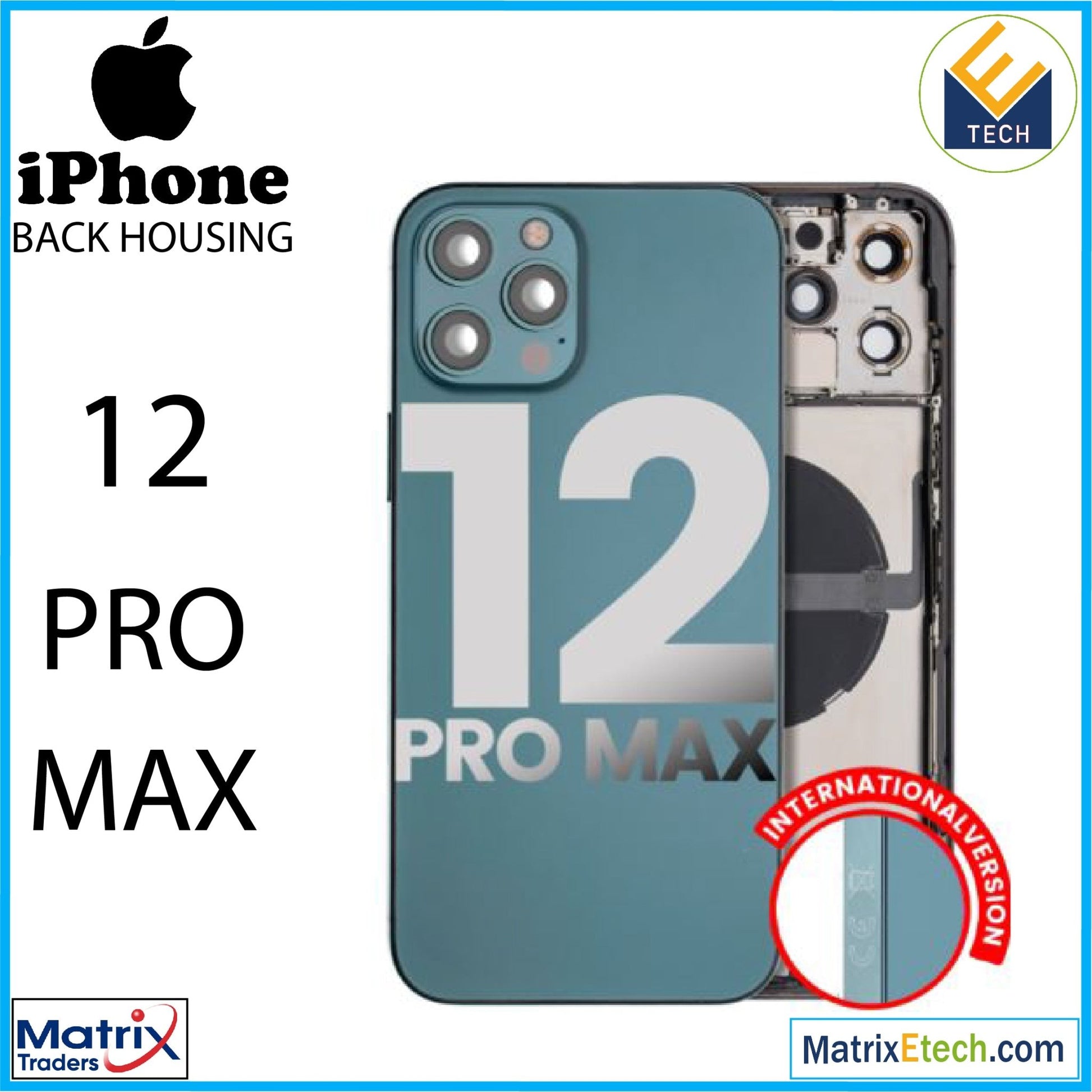 iPhone 12 Pro Max Back Housing W Small (International Version) - Matrix Traders