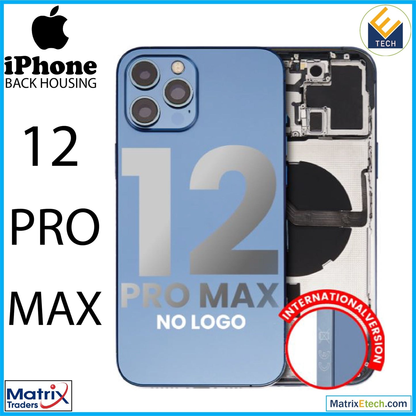 iPhone 12 Pro Max Back Housing W Small (International Version) - Matrix Traders