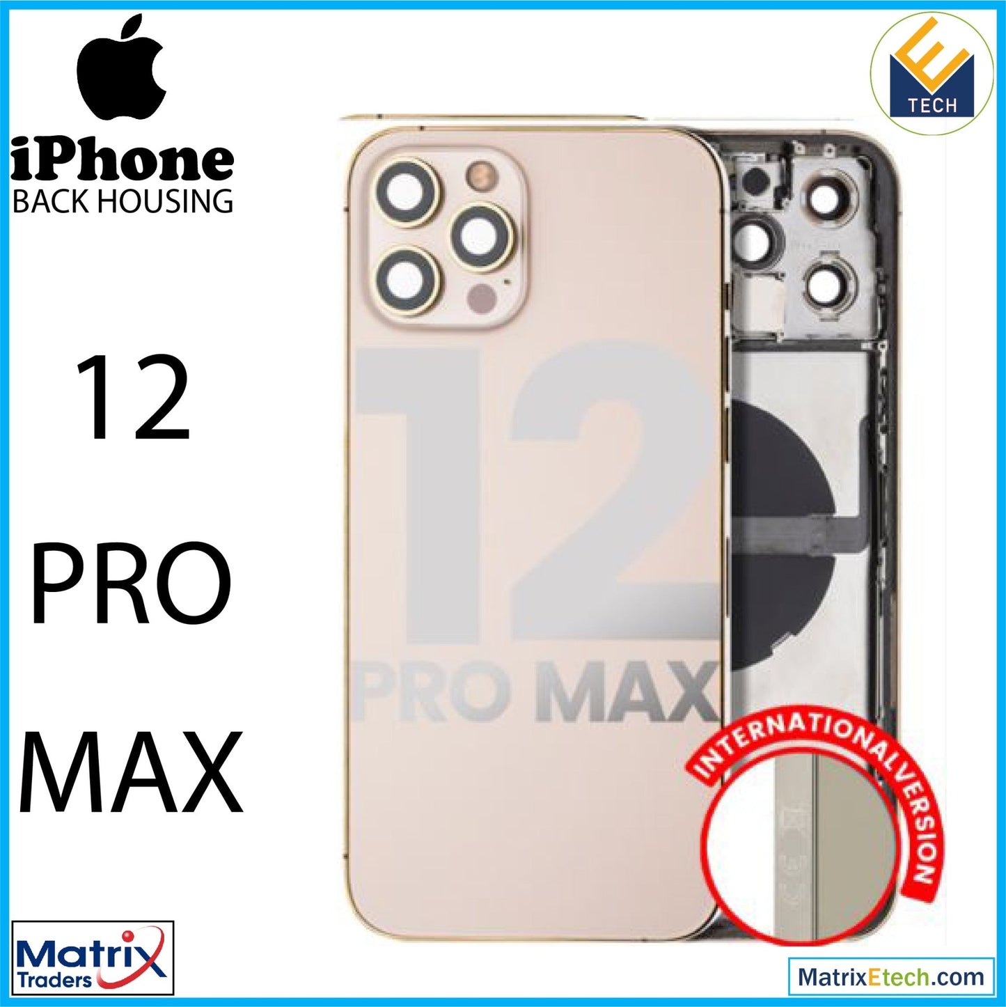 iPhone 12 Pro Max Back Housing W Small (International Version) - Matrix Traders