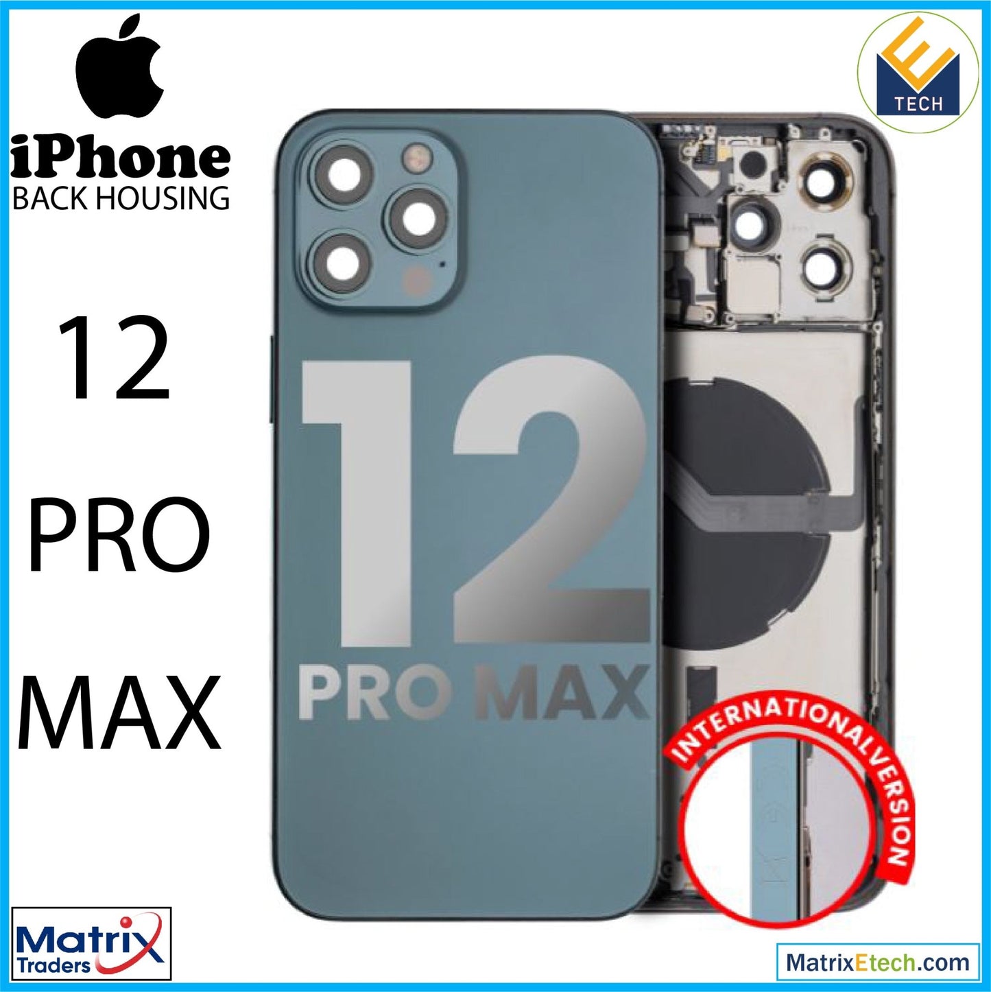 iPhone 12 Pro Max Back Housing W Small (International Version) - Matrix Traders