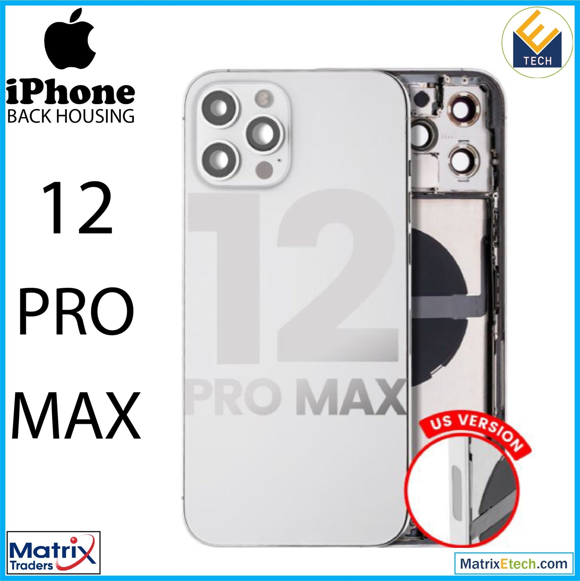 iPhone 12 Pro Max Back Housing W Small (US Version) - Matrix Traders