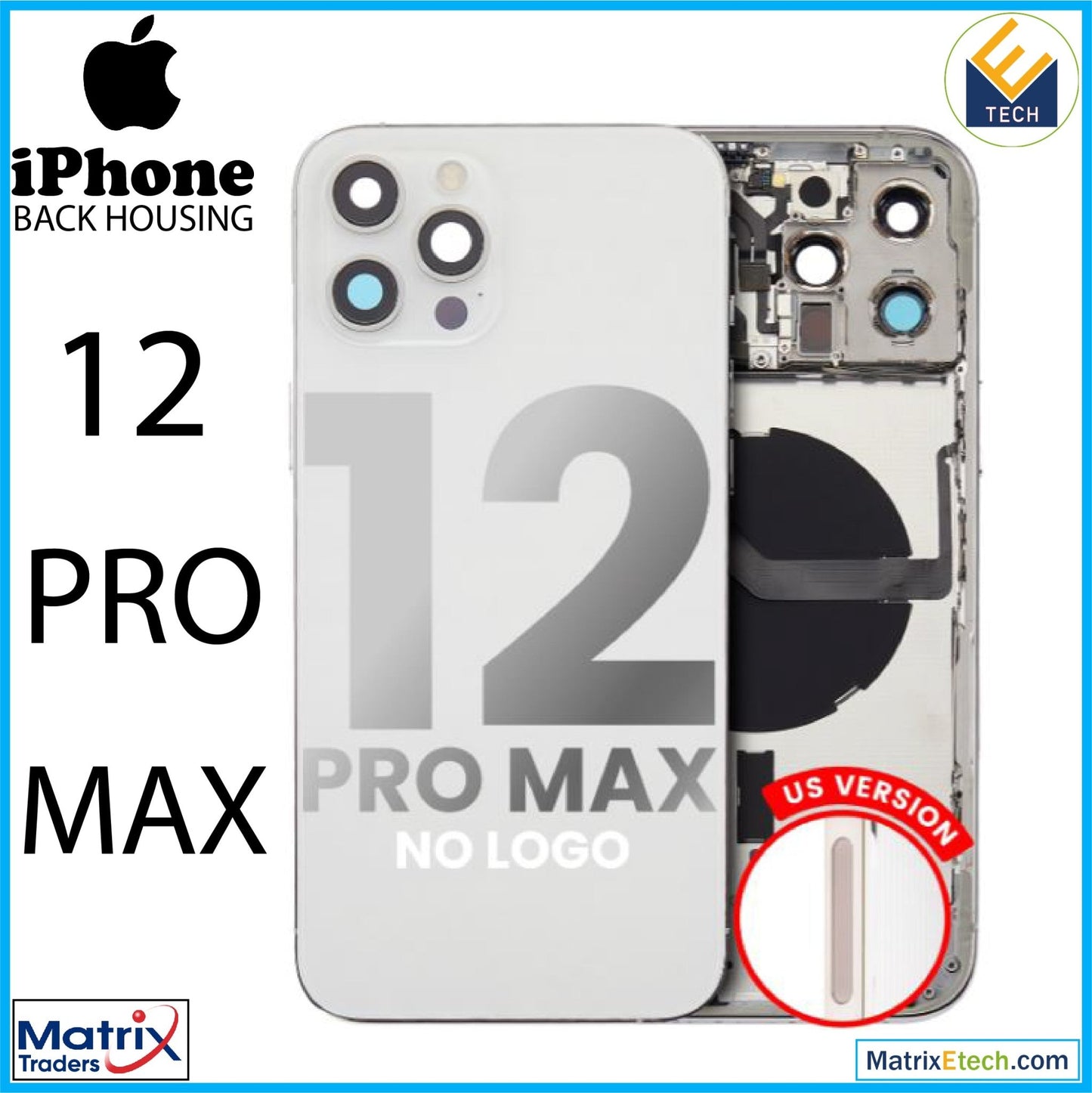 iPhone 12 Pro Max Back Housing W Small (US Version) - Matrix Traders