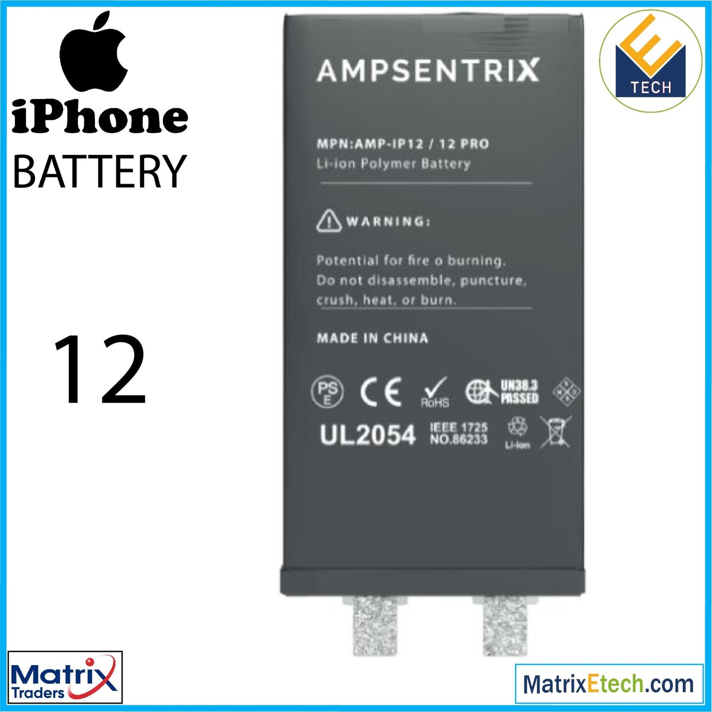 IPhone 12 Replacement Battery (Core Extended) - Matrix Traders