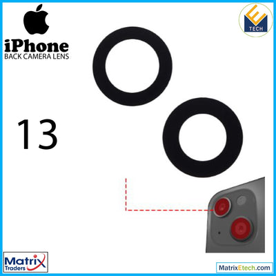 iPhone 13 Back Camera Lens (Glass Only) With Adhesive (2 Piece Set) (10 Pack) - Matrix Traders