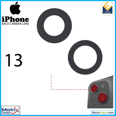 iPhone 13 Back Camera Lens (Glass Only) With Adhesive (2 Piece Set) (10 Pack) - Matrix Traders