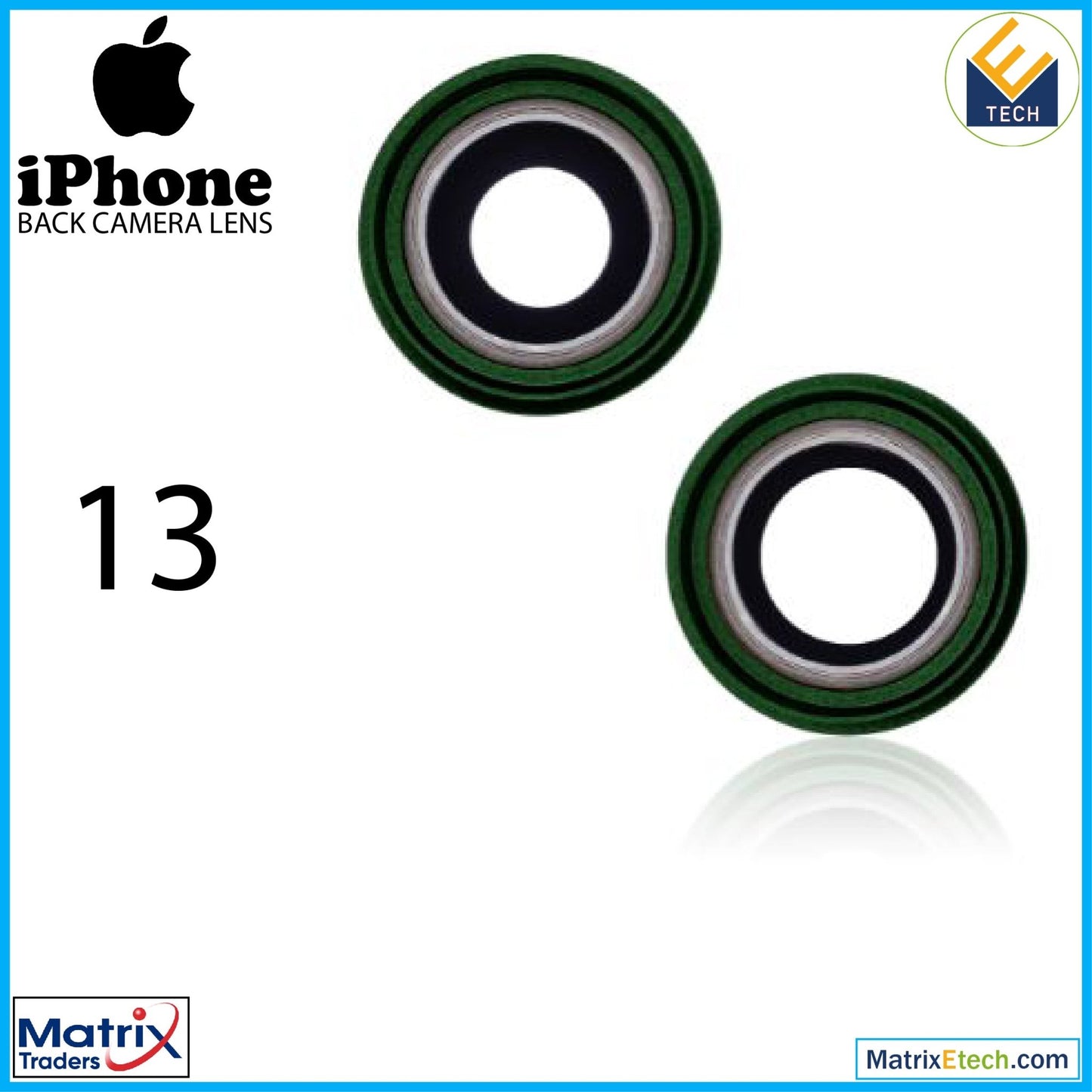 iPhone 13 Back Camera Lens With Bracket & Bezel (2 Piece) - Matrix Traders