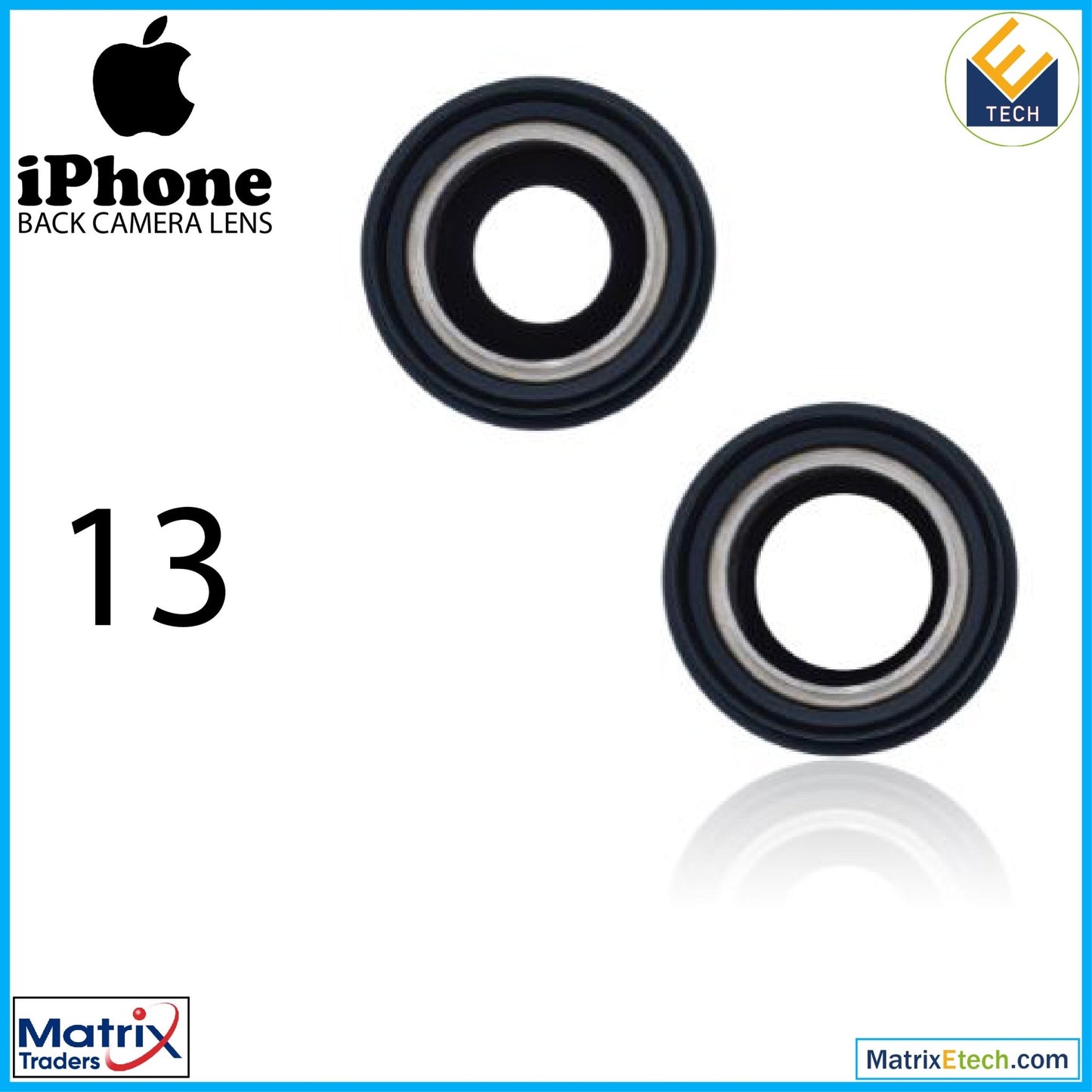 iPhone 13 Back Camera Lens With Bracket & Bezel (2 Piece) - Matrix Traders