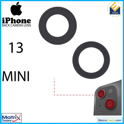 iPhone 13 Mini Back Camera Lens (Glass Only) With Adhesive (2 Piece Set) - Matrix Traders