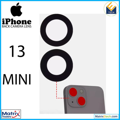 iPhone 13 Mini Back Camera Lens With Adhesive (2 Piece Set) (10 Pack) - Matrix Traders