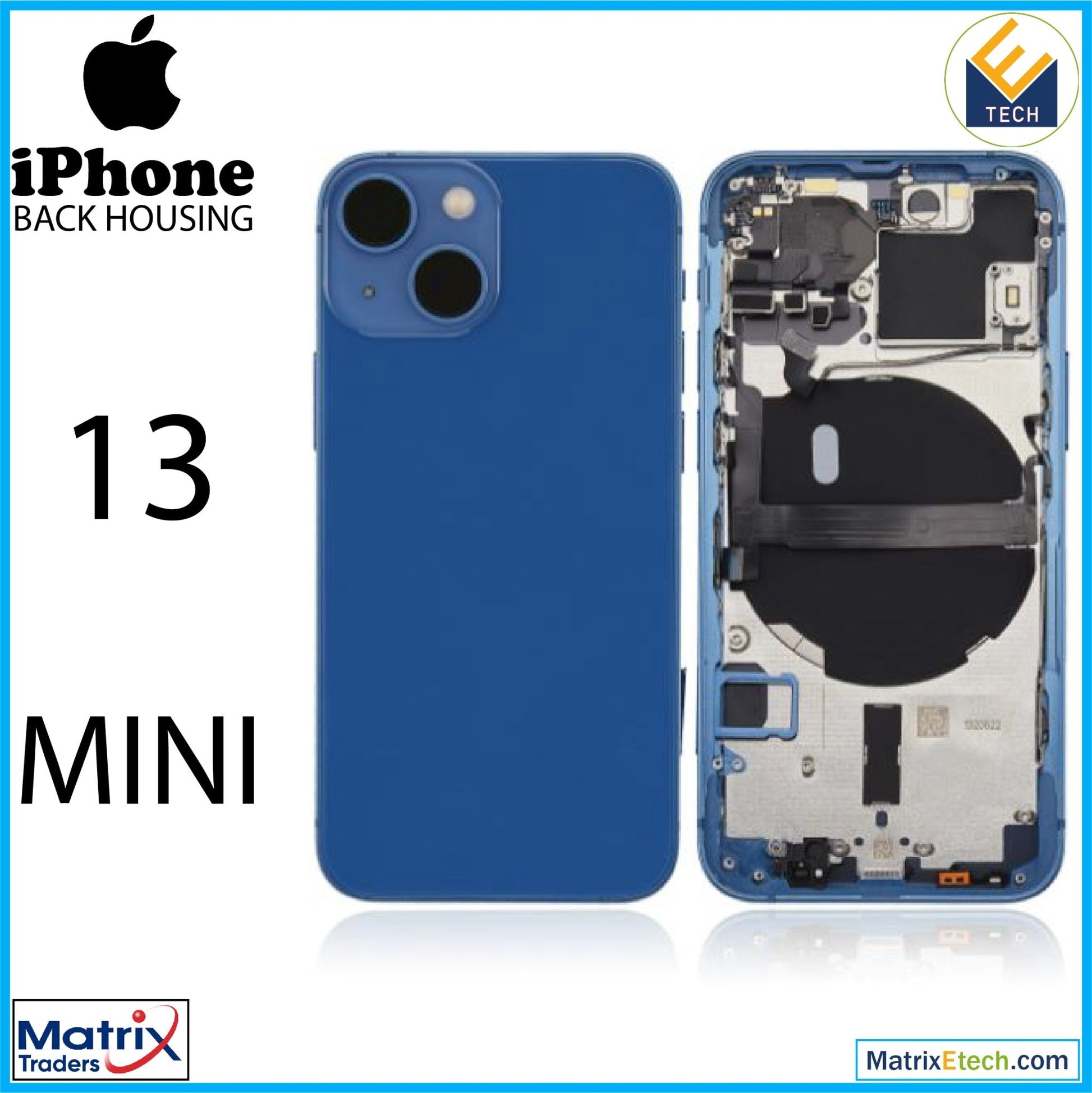 iPhone 13 Mini Back Housing W Small (Aftermarket Plus) - Matrix Traders