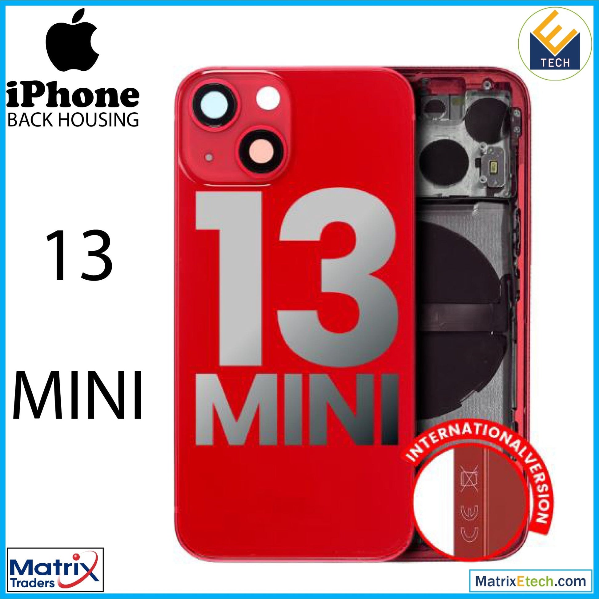 iPhone 13 Mini Back Housing W Small (International Version) - Matrix Traders