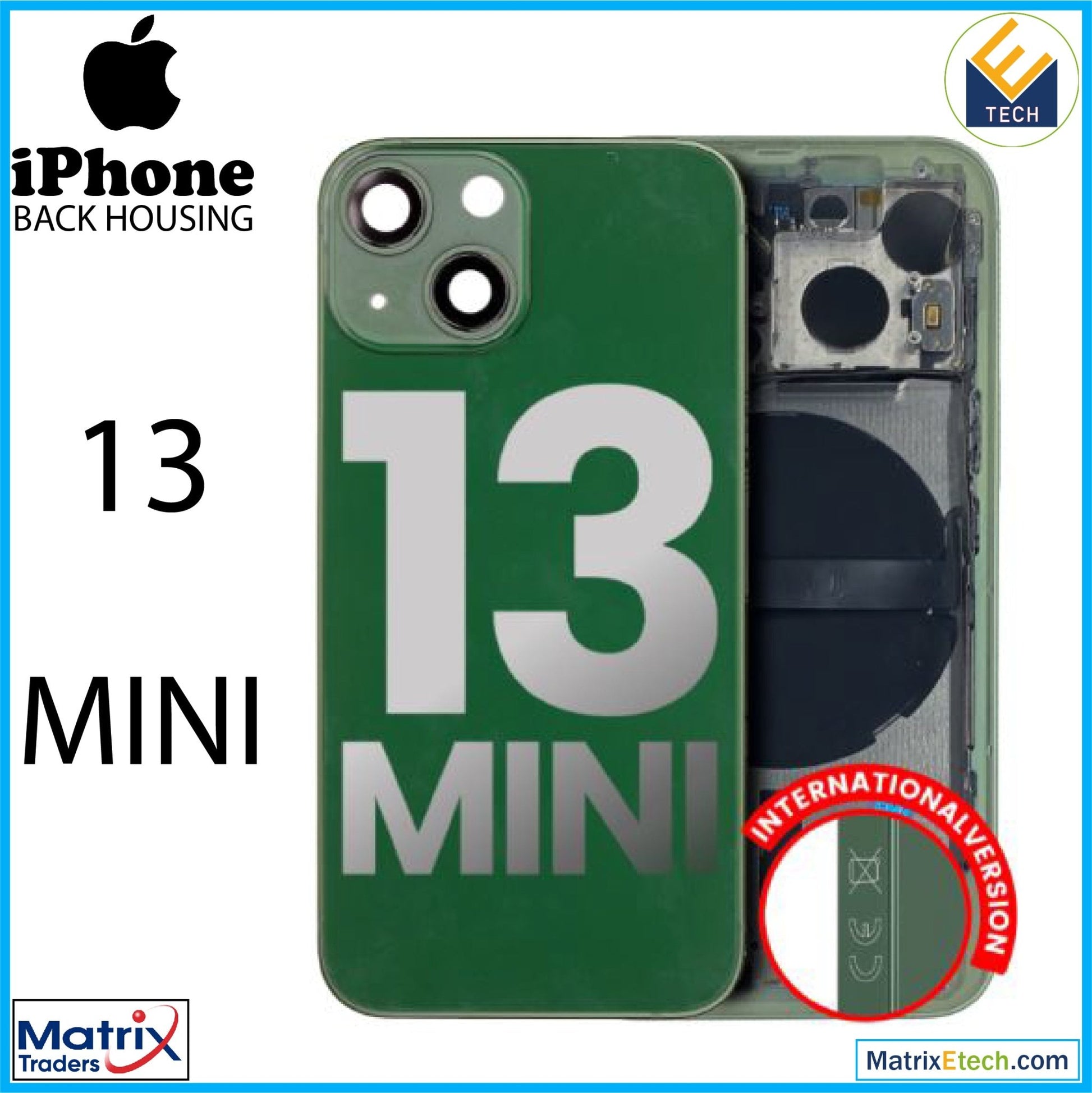 iPhone 13 Mini Back Housing W Small (International Version) - Matrix Traders