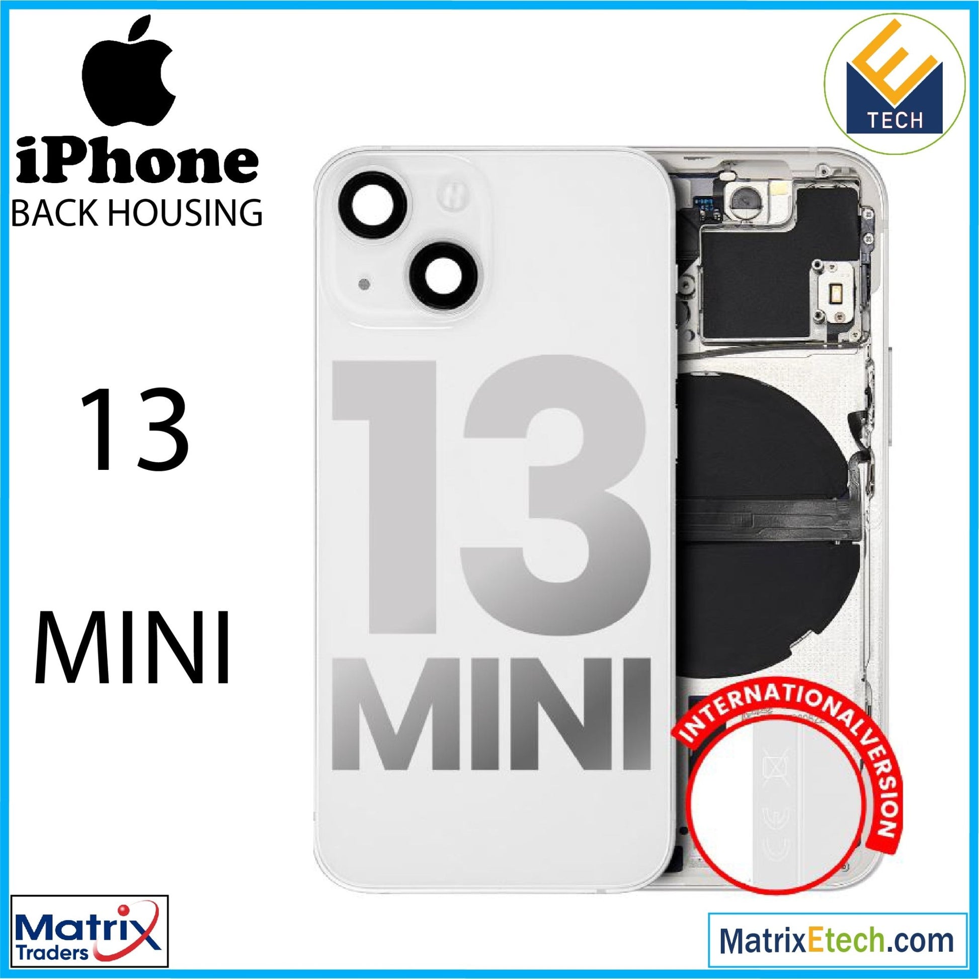 iPhone 13 Mini Back Housing W Small (International Version) - Matrix Traders