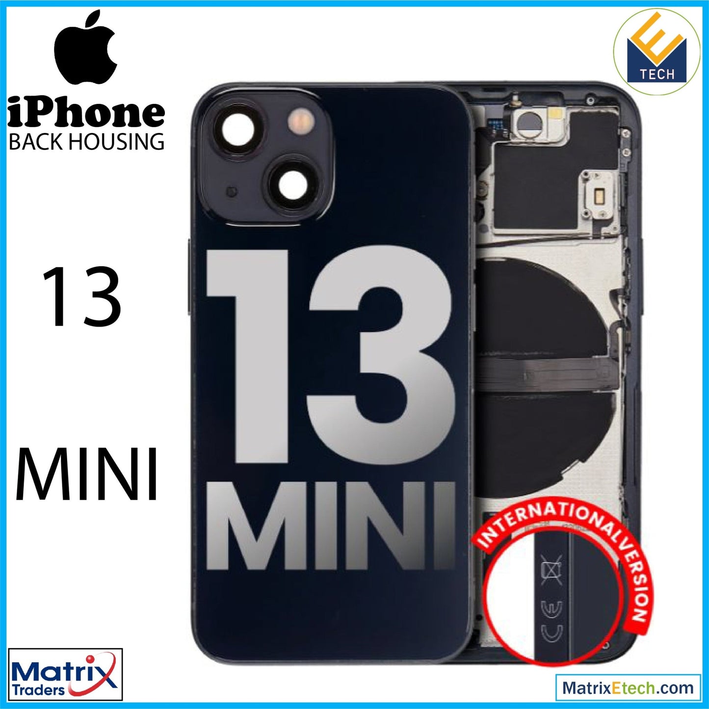 iPhone 13 Mini Back Housing W Small (International Version) - Matrix Traders