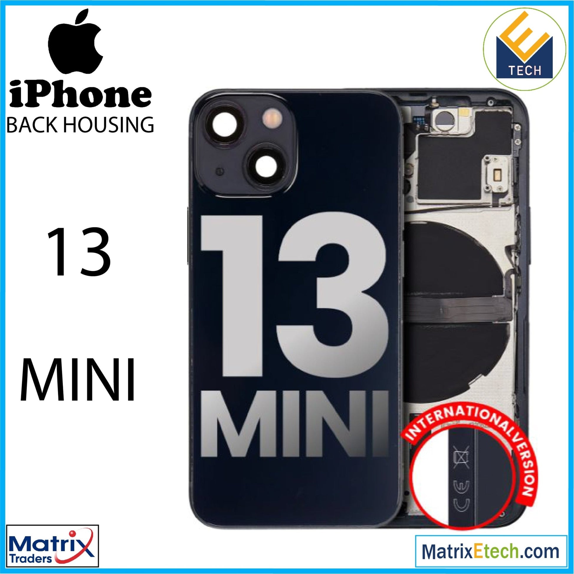 iPhone 13 Mini Back Housing W Small (International Version) - Matrix Traders