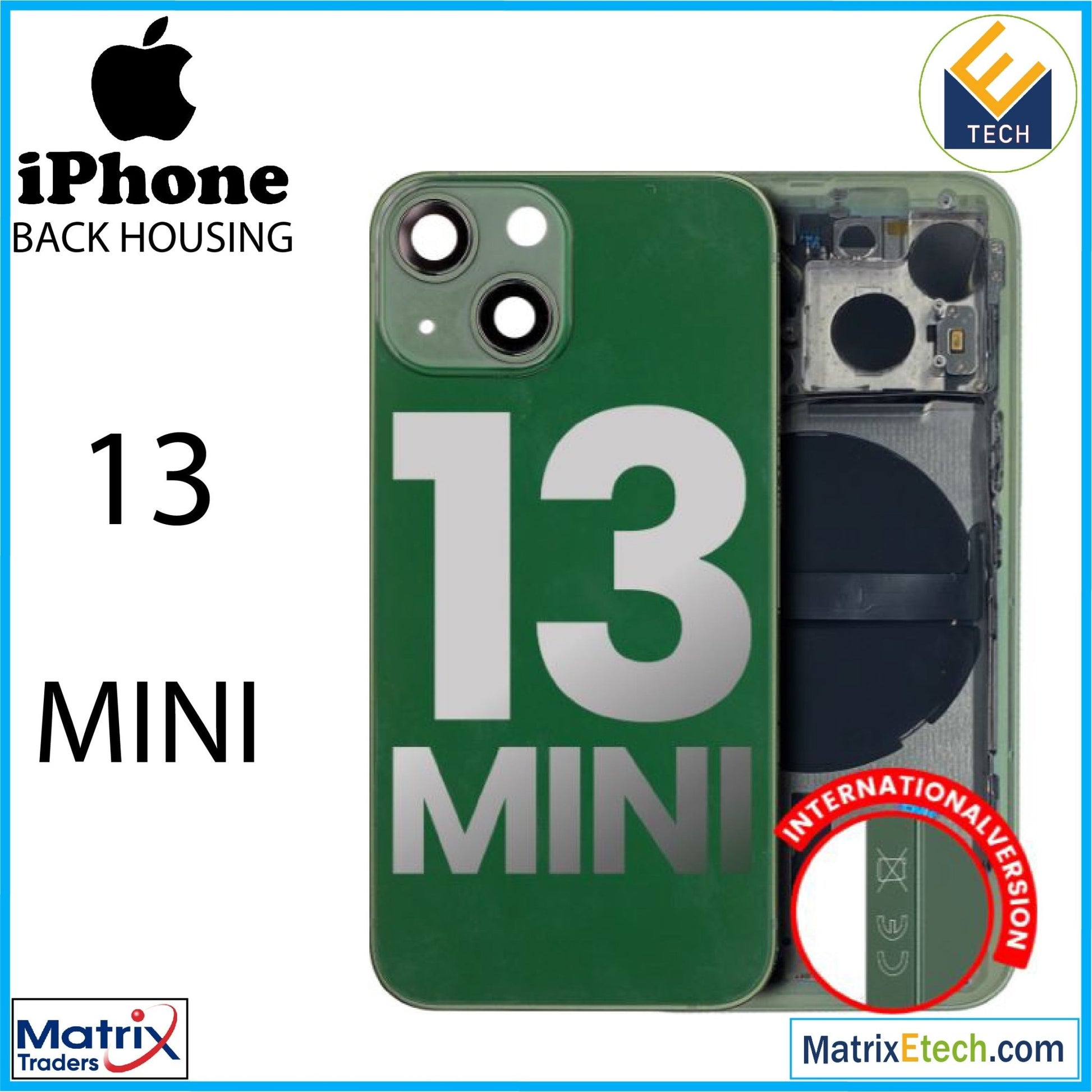 iPhone 13 Mini Back Housing W Small (International Version) - Matrix Traders