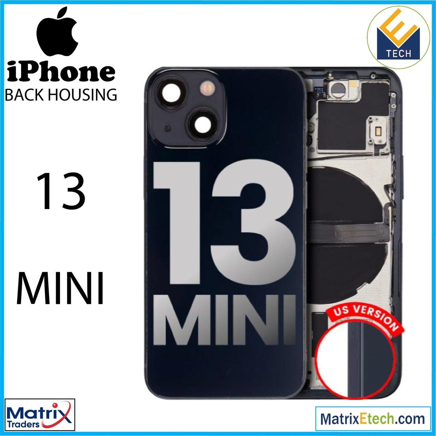 iPhone 13 Mini Back Housing W Small (US Version) - Matrix Traders