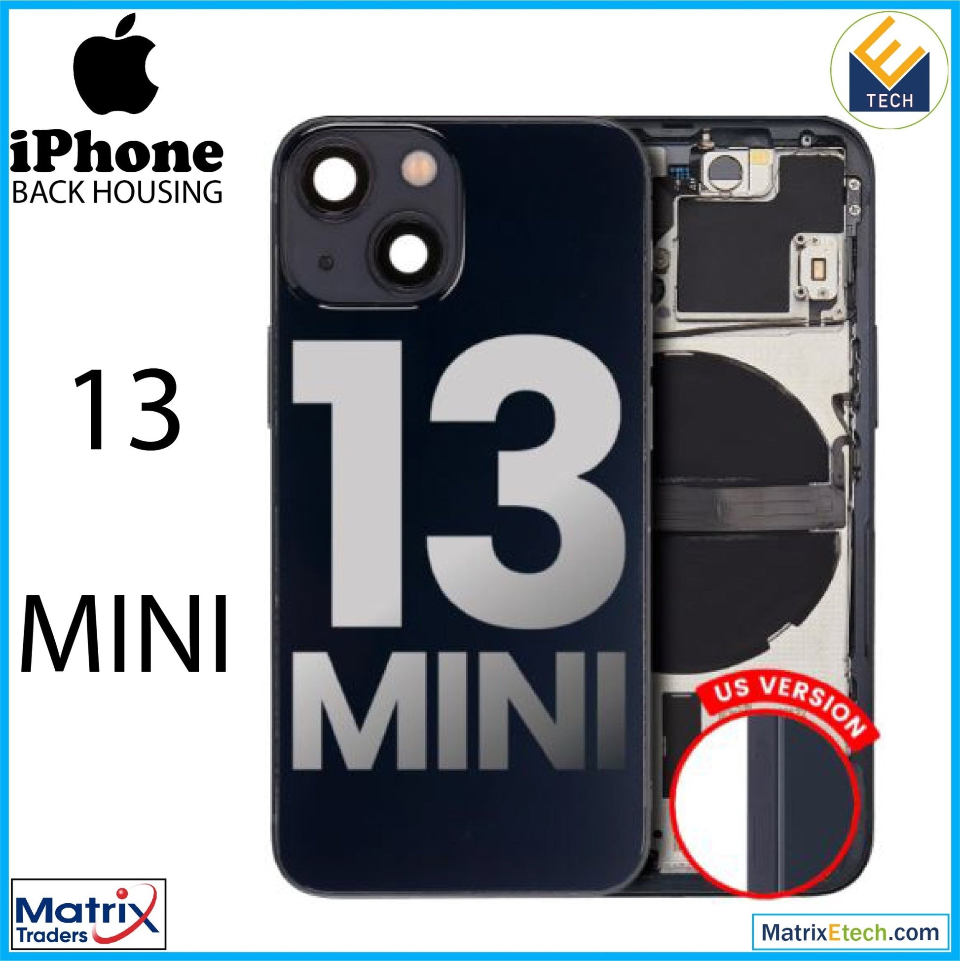 iPhone 13 Mini Back Housing W Small (US Version) - Matrix Traders