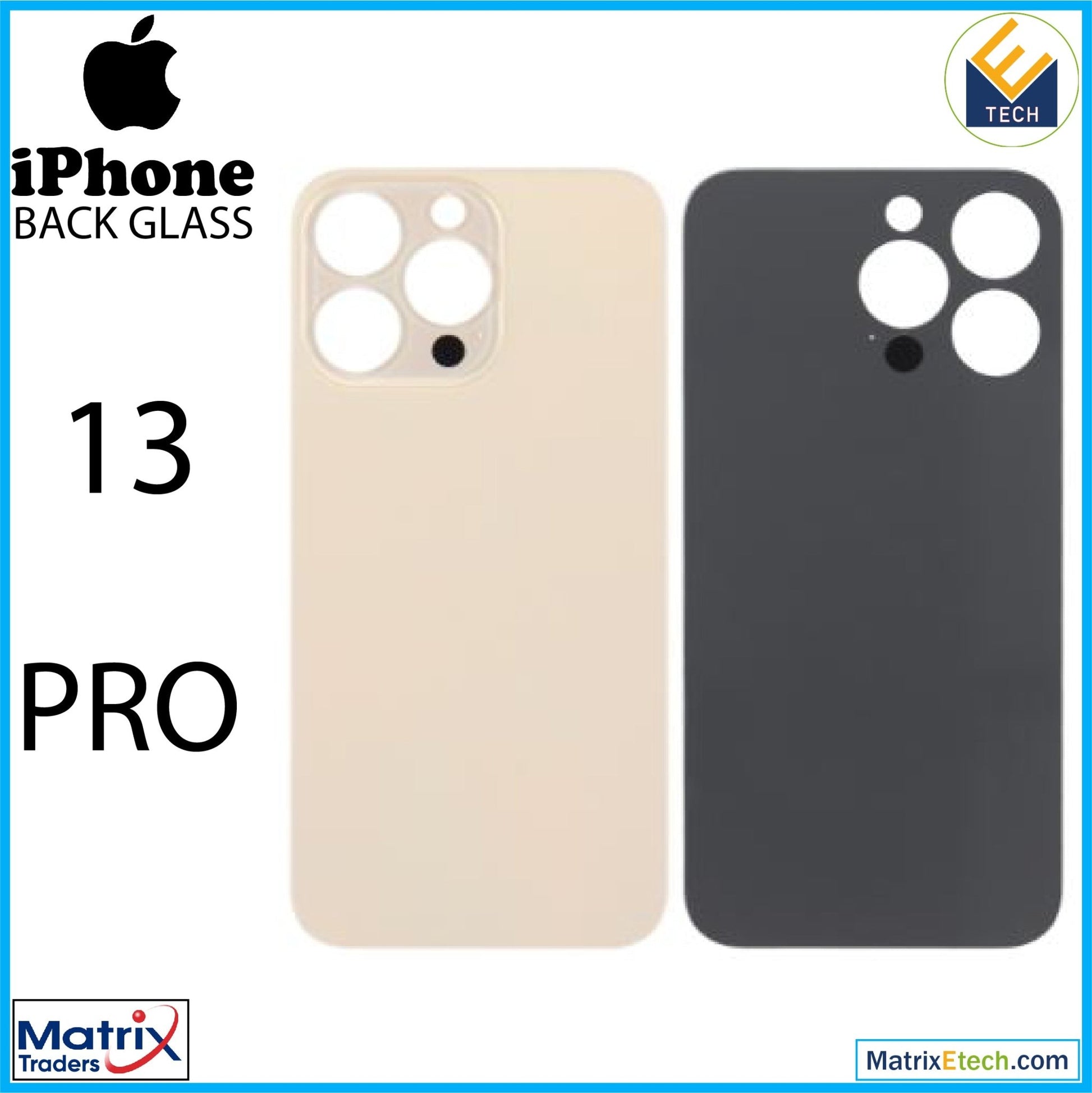 iPhone 13 Pro Back Glass With 3M Adhesive (Normal) - Matrix Traders