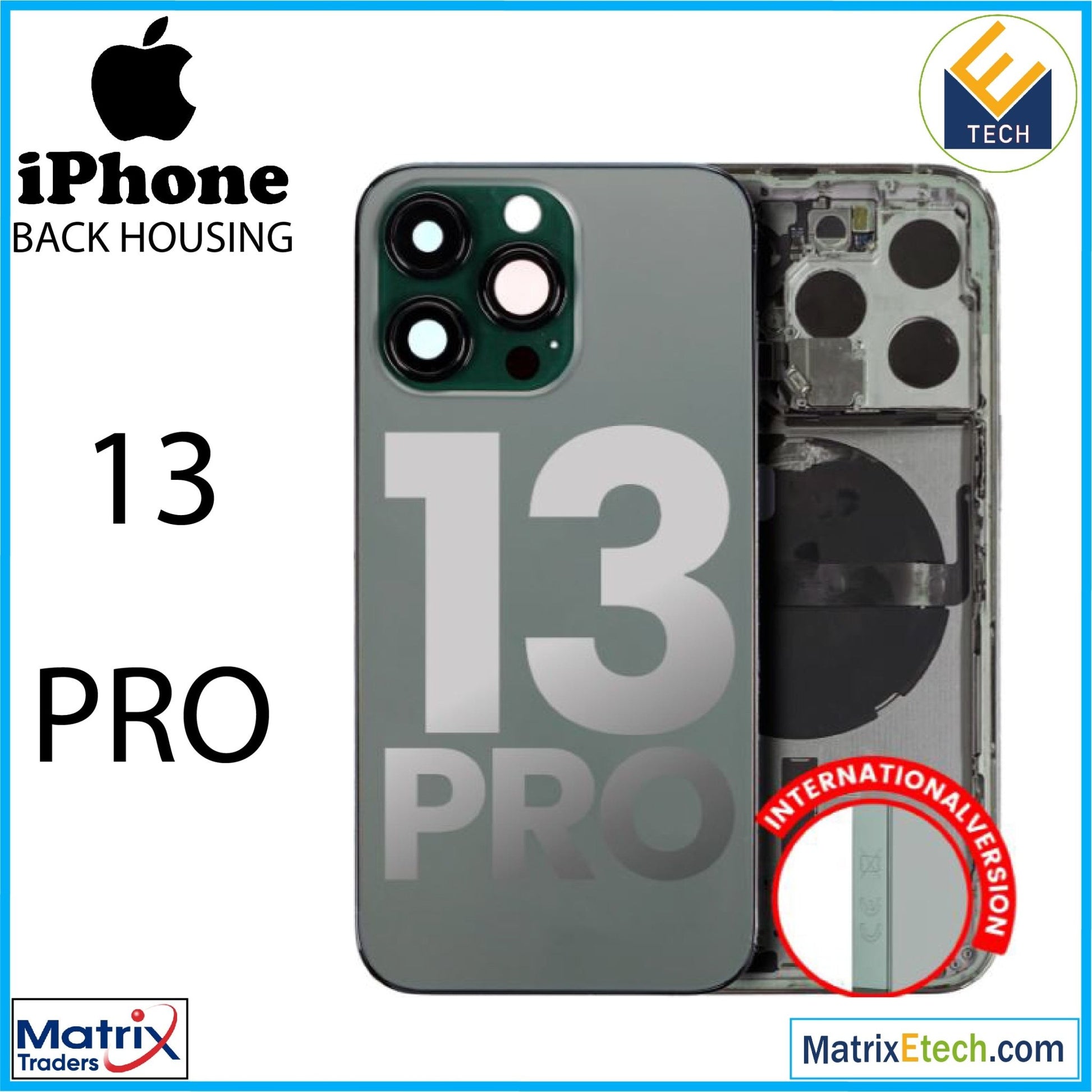 iPhone 13 Pro Back Housing W Small (International Version) - Matrix Traders