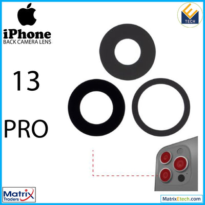 iPhone 13 Pro Max Back Camera Lens (Glass Only) With Adhesive (3 Piece Set) - Matrix Traders