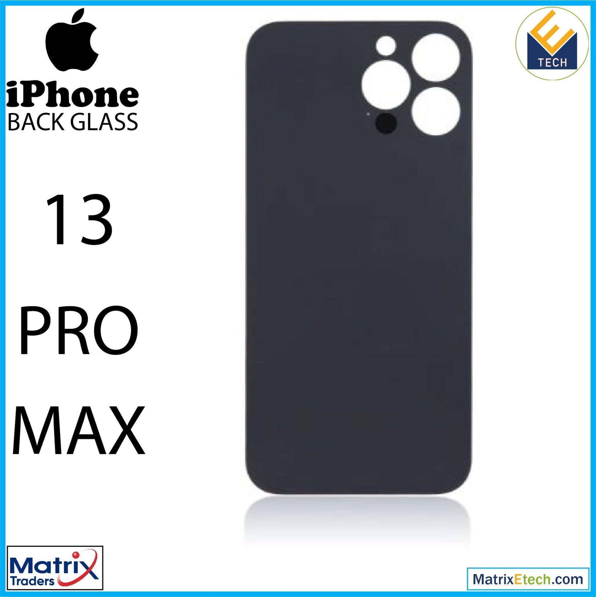 iPhone 13 Pro Max Back Glass With 3M Adhesive (Normal) - Matrix Traders