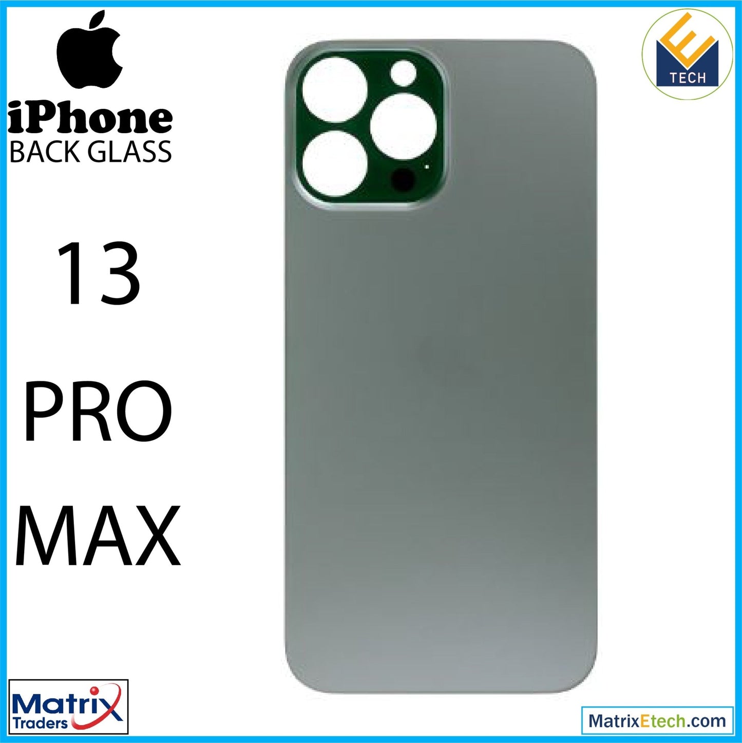 iPhone 13 Pro Max Back Glass With 3M Adhesive (Normal) - Matrix Traders