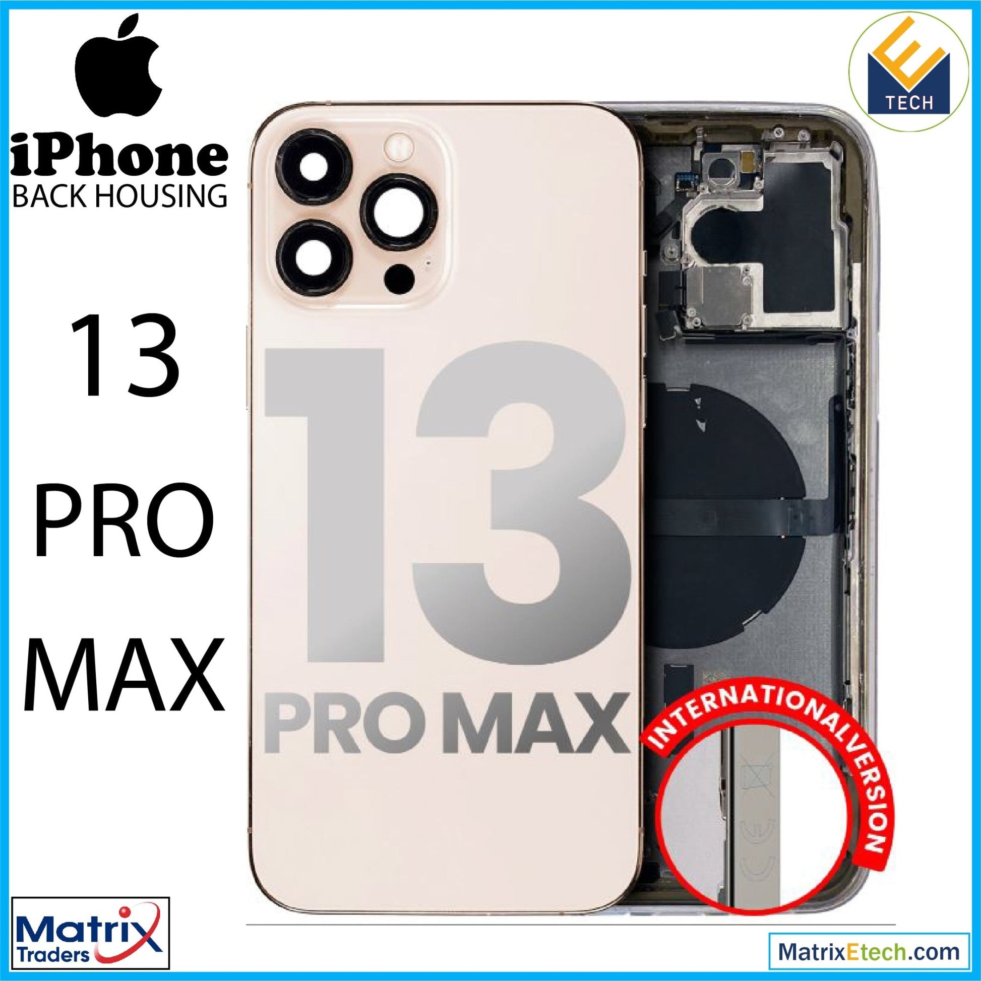 iPhone 13 Pro Max Back Housing W Small (International Version) - Matrix Traders