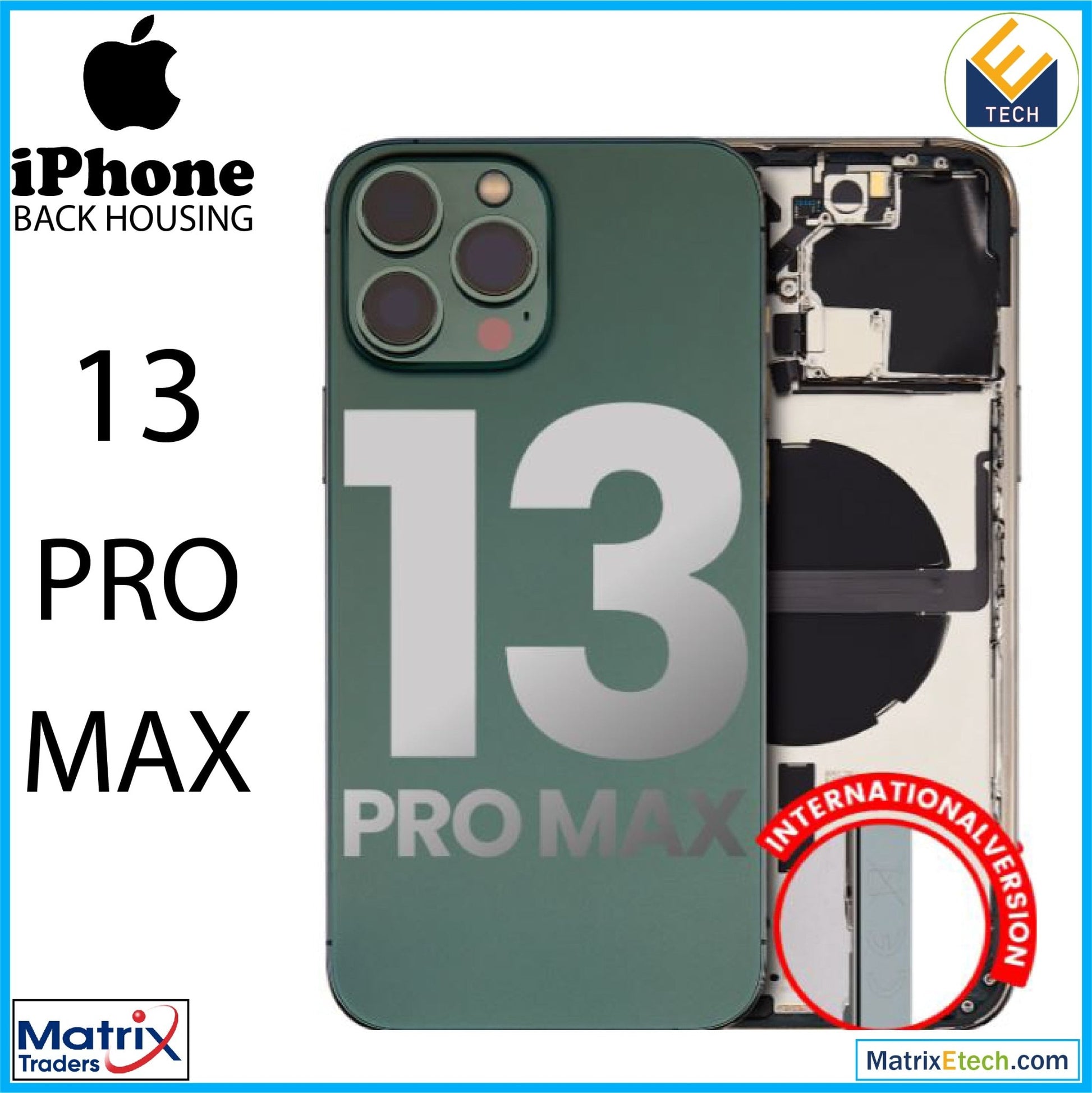 iPhone 13 Pro Max Back Housing W Small (International Version) - Matrix Traders