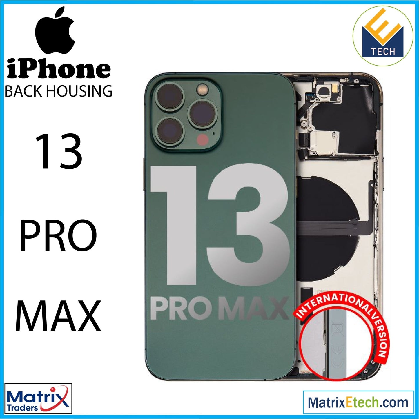 iPhone 13 Pro Max Back Housing W Small (International Version) - Matrix Traders