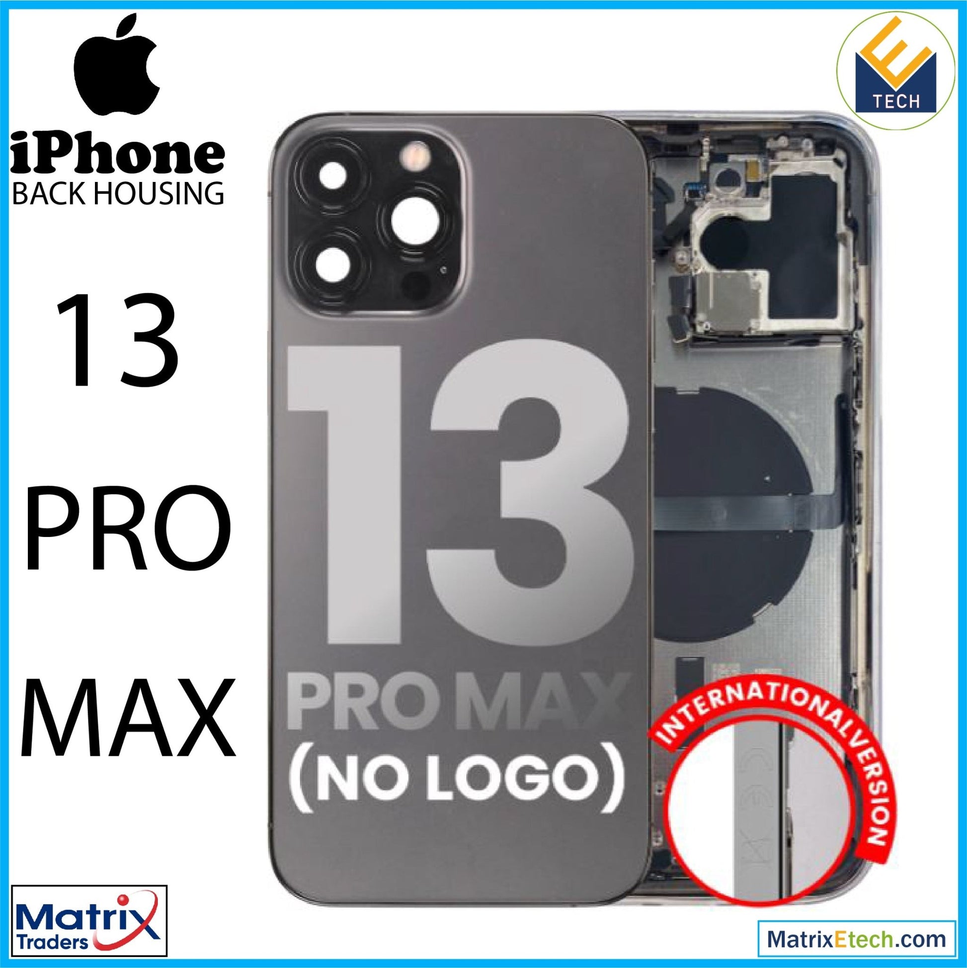 iPhone 13 Pro Max Back Housing W Small (International Version) - Matrix Traders