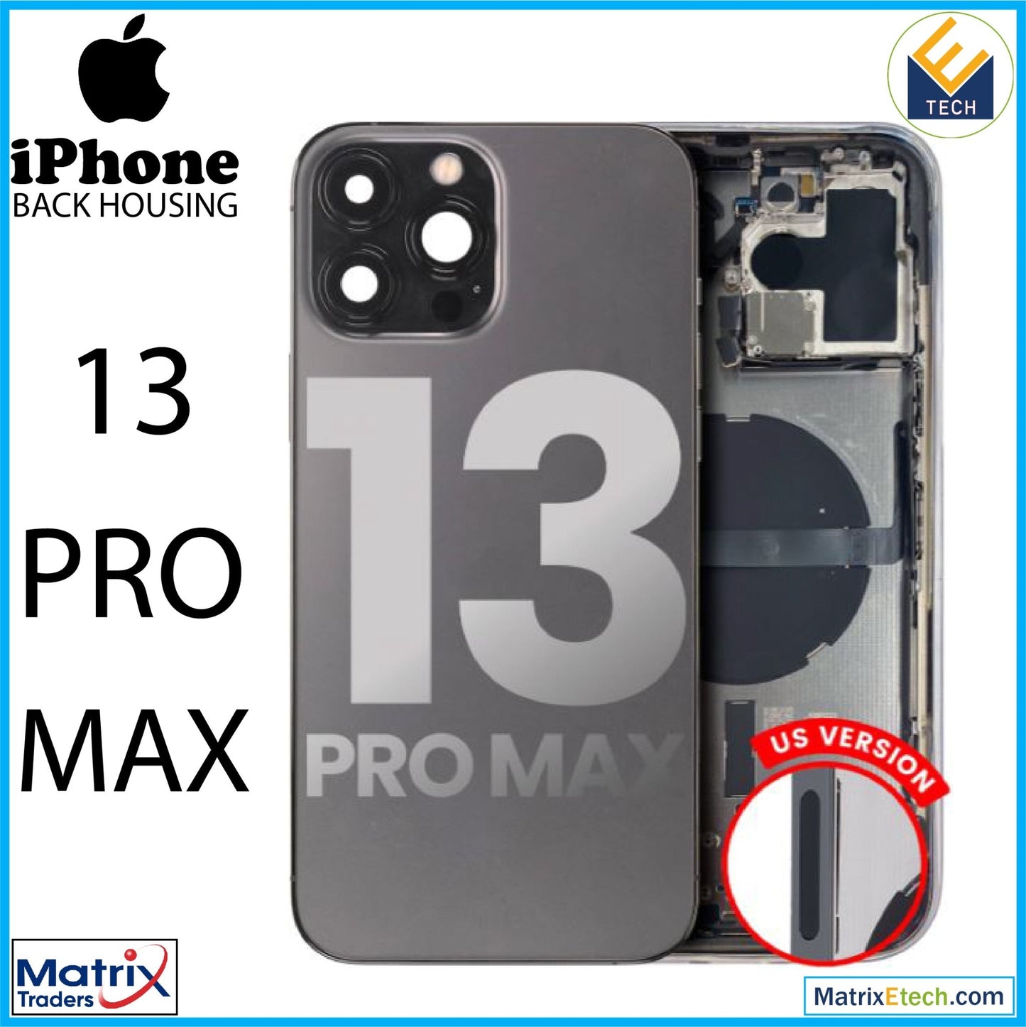 iPhone 13 Pro Max Back Housing W Small (US Version) - Matrix Traders