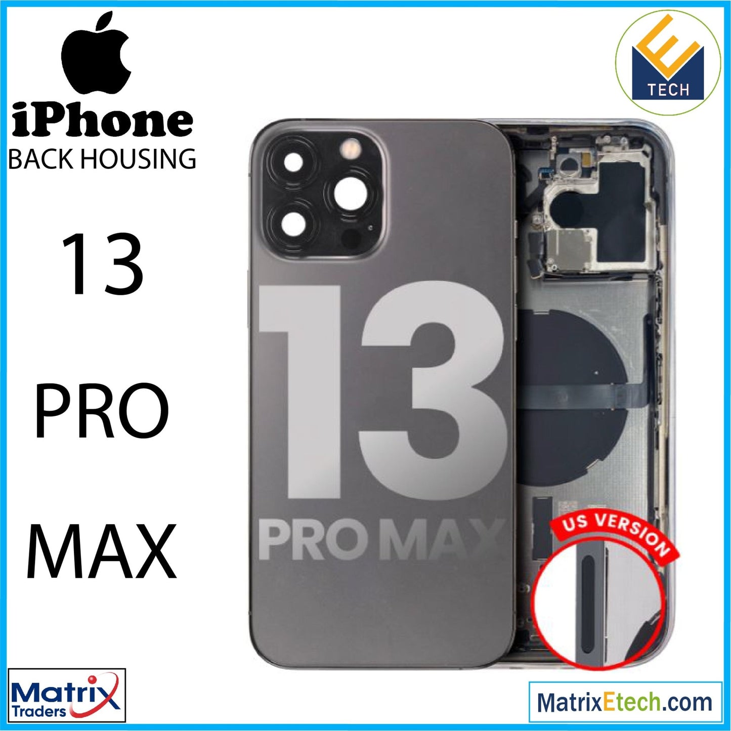 iPhone 13 Pro Max Back Housing W Small (US Version) - Matrix Traders