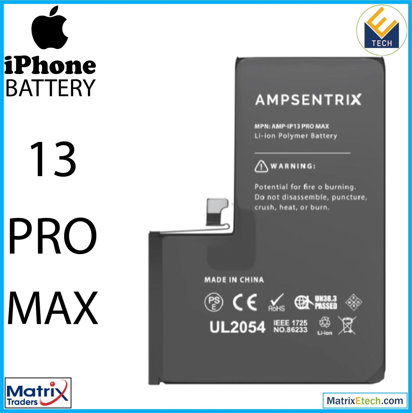 iPhone 13 Pro Max Replacement Battery - Matrix Traders