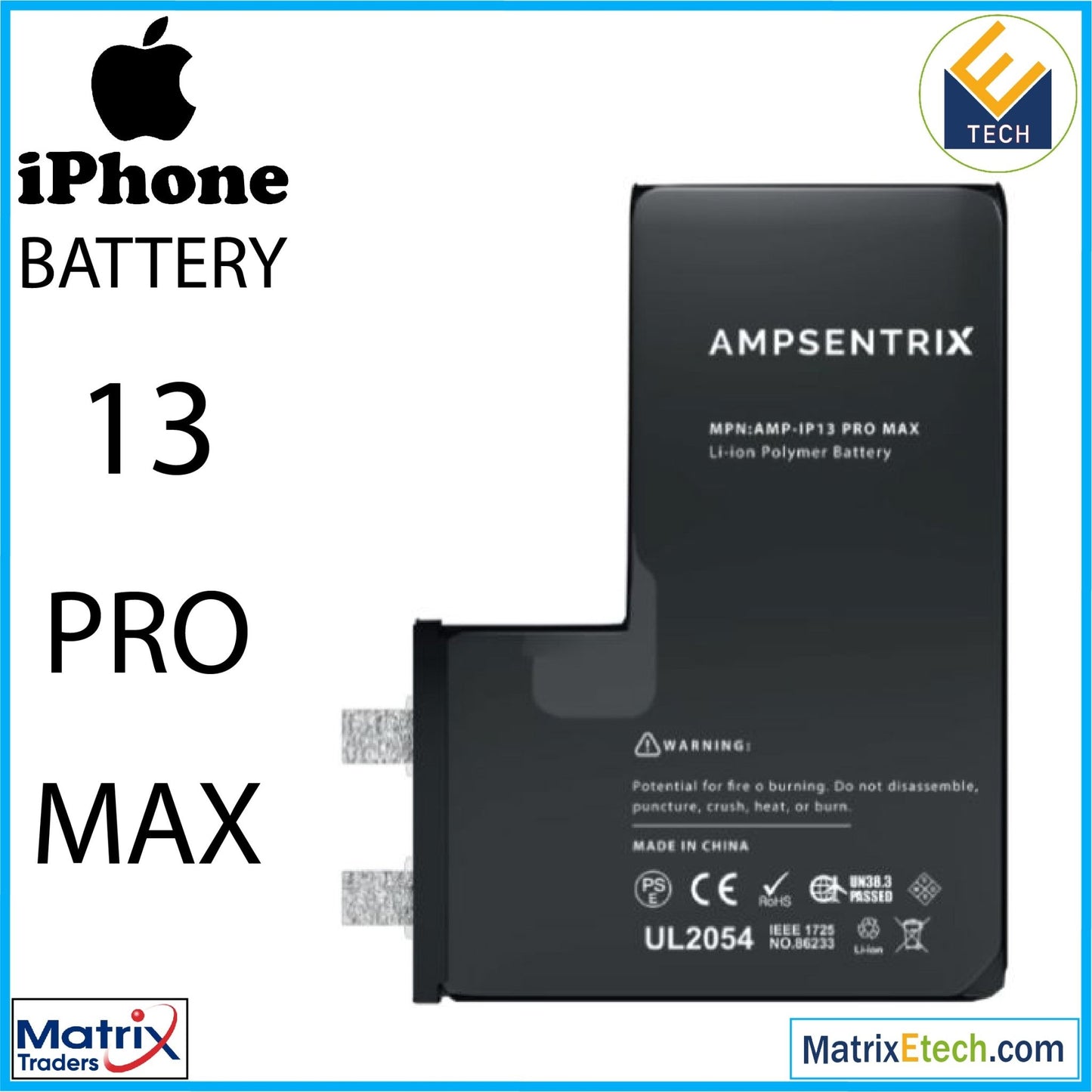 iPhone 13 Pro Max Replacement Battery - Matrix Traders