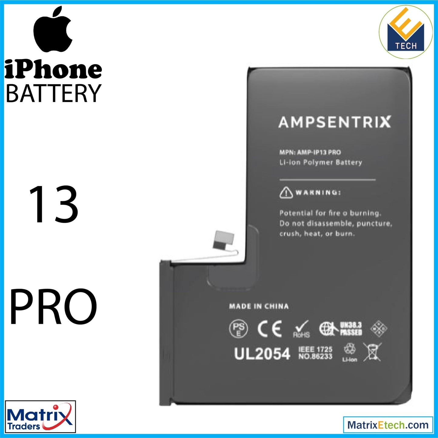 iPhone 13 Pro Replacement Battery - Matrix Traders