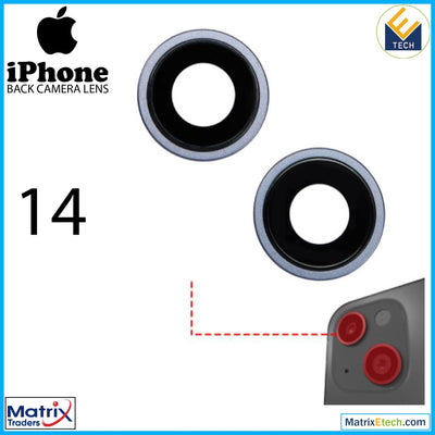 iPhone 14 Back Camera Lens With Bracket & Bezel (2 Piece Set) - Matrix Traders