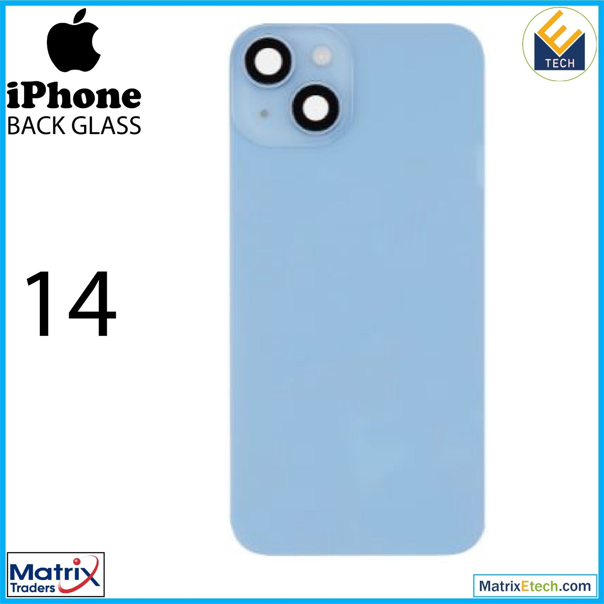 iPhone 14 Back Glass With Steel Plate (Normal) - Matrix Traders