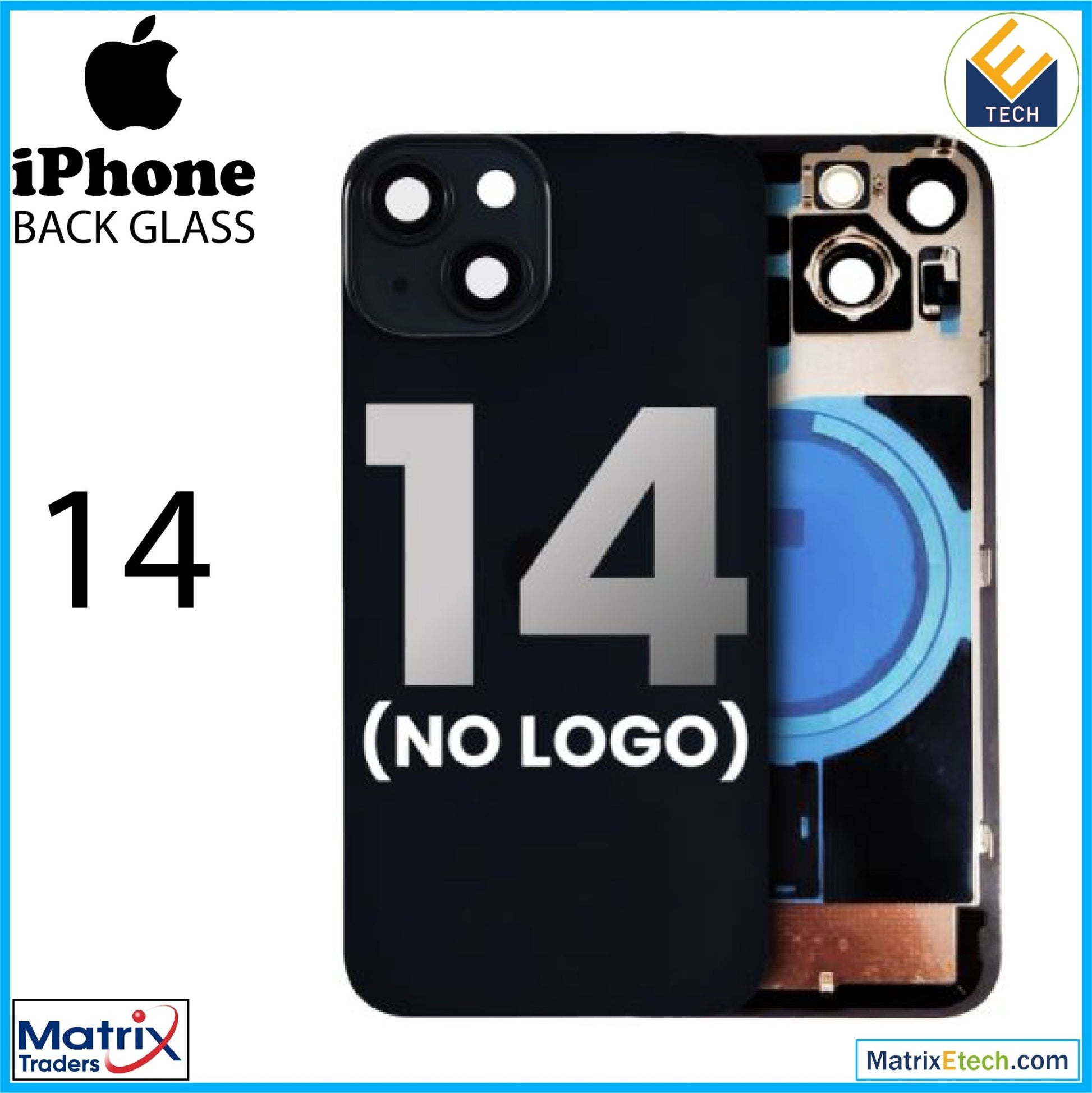 iPhone 14 Back Glass With Steel Plate (Normal) - Matrix Traders