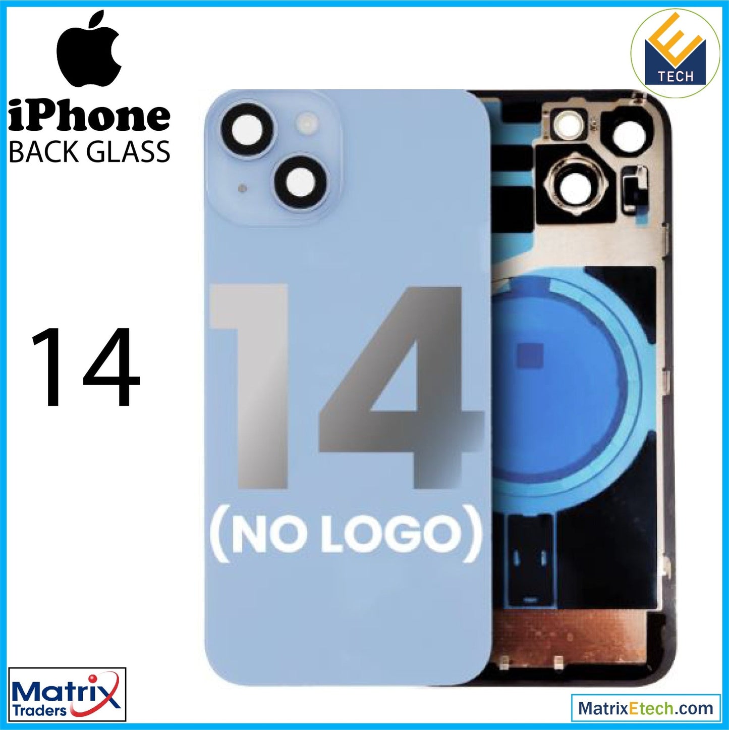 iPhone 14 Back Glass With Steel Plate (Normal) - Matrix Traders