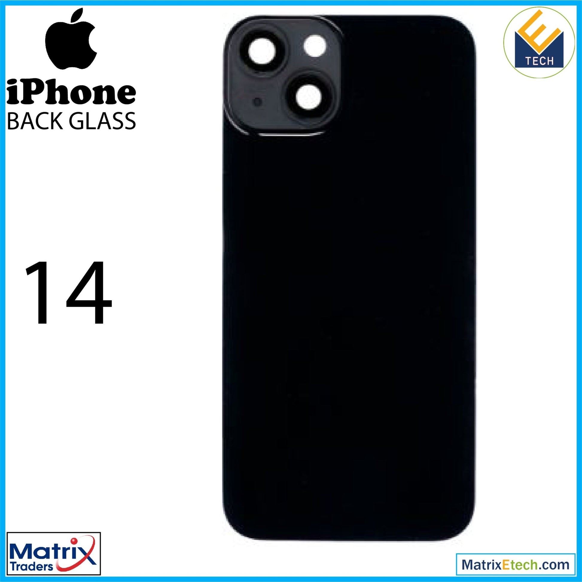 iPhone 14 Back Glass With Steel Plate (Normal) - Matrix Traders