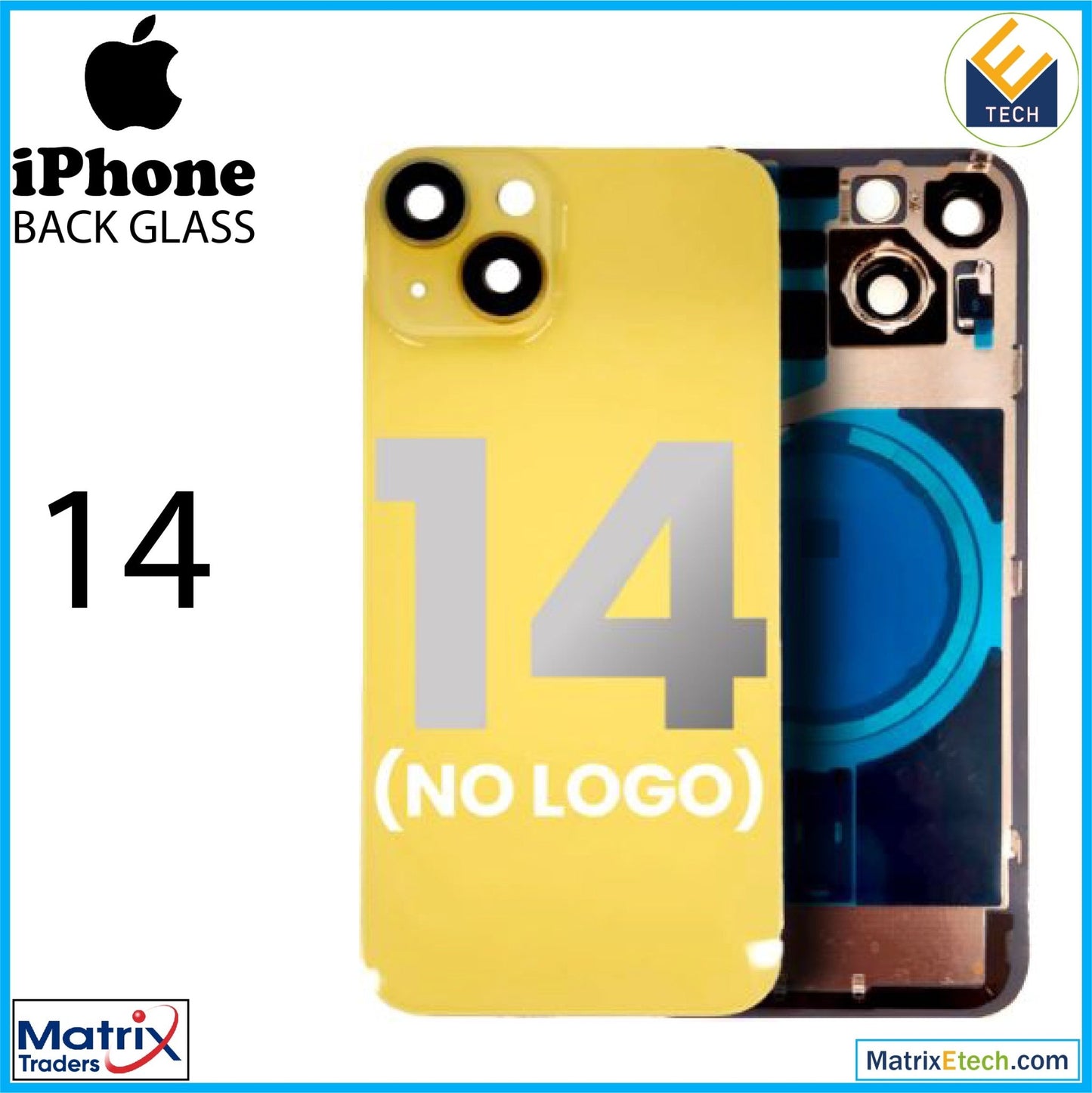 iPhone 14 Back Glass With Steel Plate (Normal) - Matrix Traders